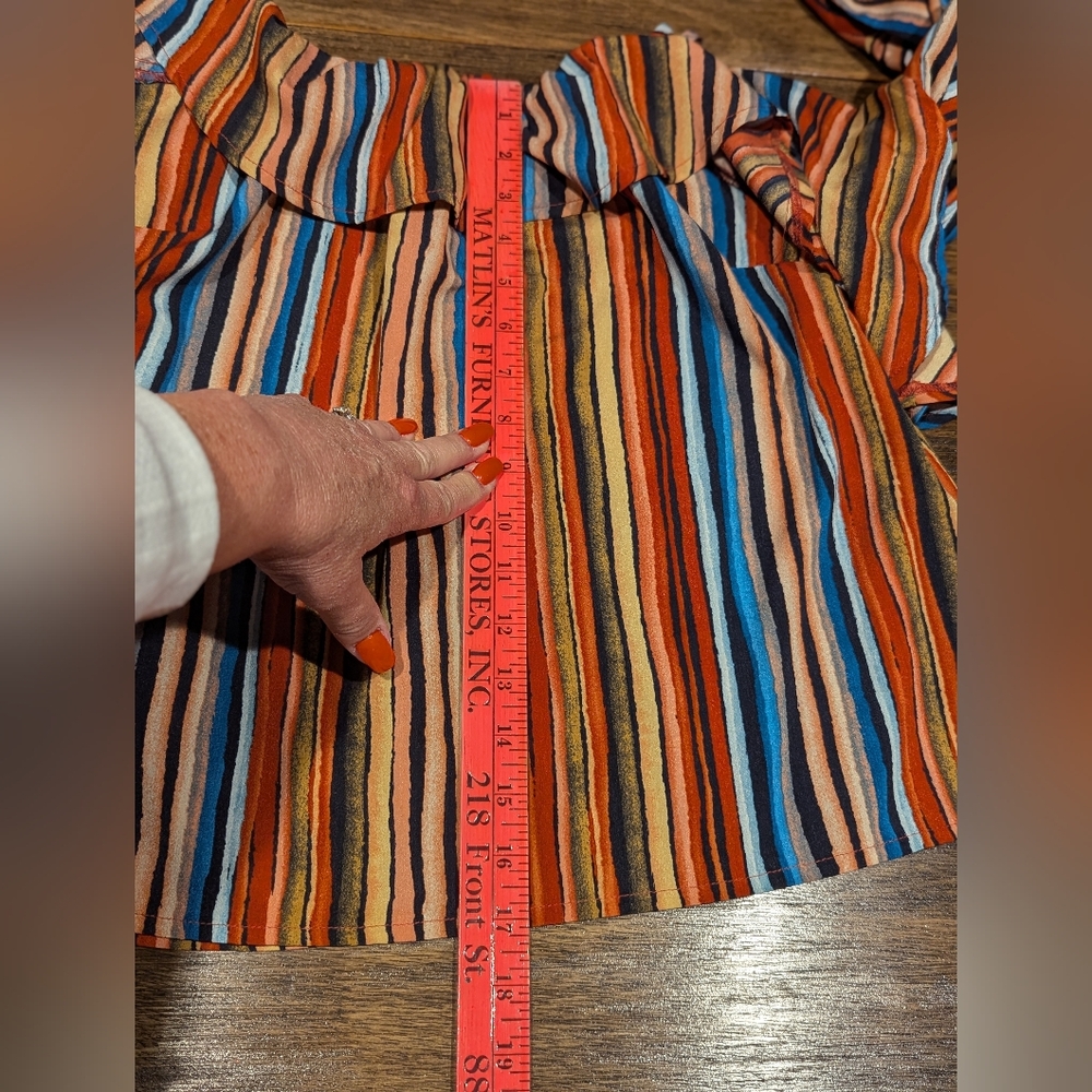 Alythea‎ Striped Multicolor Off-Shoulder Top - Picture 8 of 10
